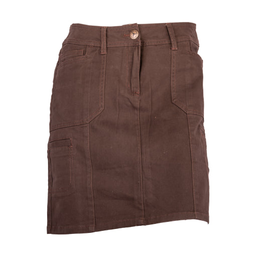 Wildebees Ladies Stretch Cargo Skirt Donkey