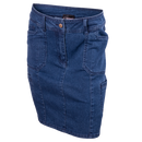 Wildebees WBL436 Indigo Stone Wash Ladies Stretch Denim Cargo Skirt
