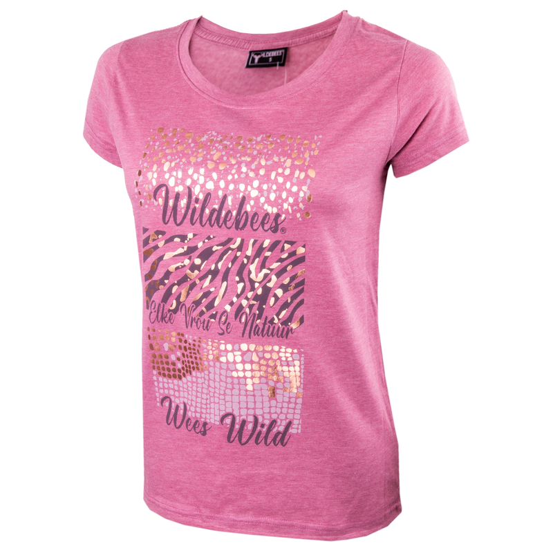 Wildebees WBL487 Primrose Melange Animal Foil Tee S23