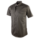 Wildebees Mens Casual Short Sleeve Vented Twill Shirt Olive