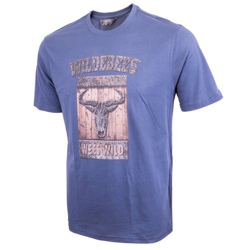 Wildebees WBM866 Indigo Metal Stud Wood Sign Tee