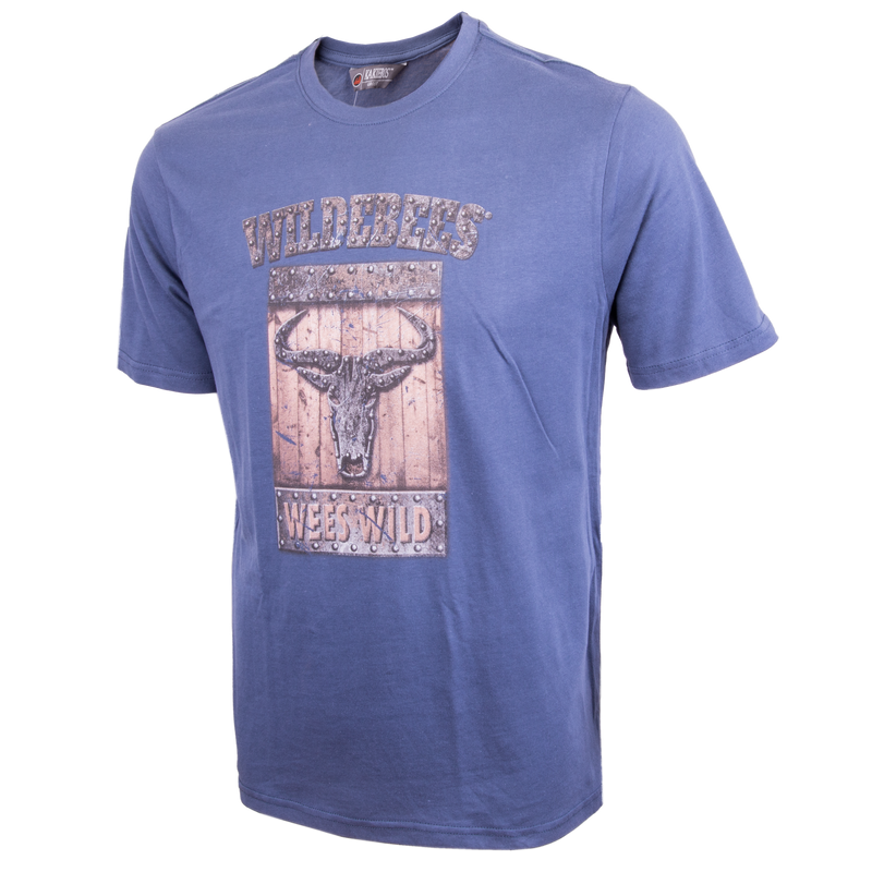 Wildebees WBM866 Indigo Metal Stud Wood Sign Tee