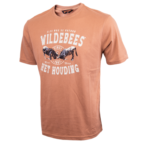 Wildebees WBM872 Camel Texty Dinkskrum Mens Tee S23