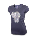 Wildebees WLA318 Graphite Africa Elephant in Bloom Tee