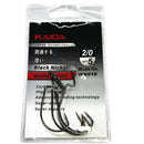 Kaida WM016 Black Nickel Bass Worm Fishing Hooks Size 2/0