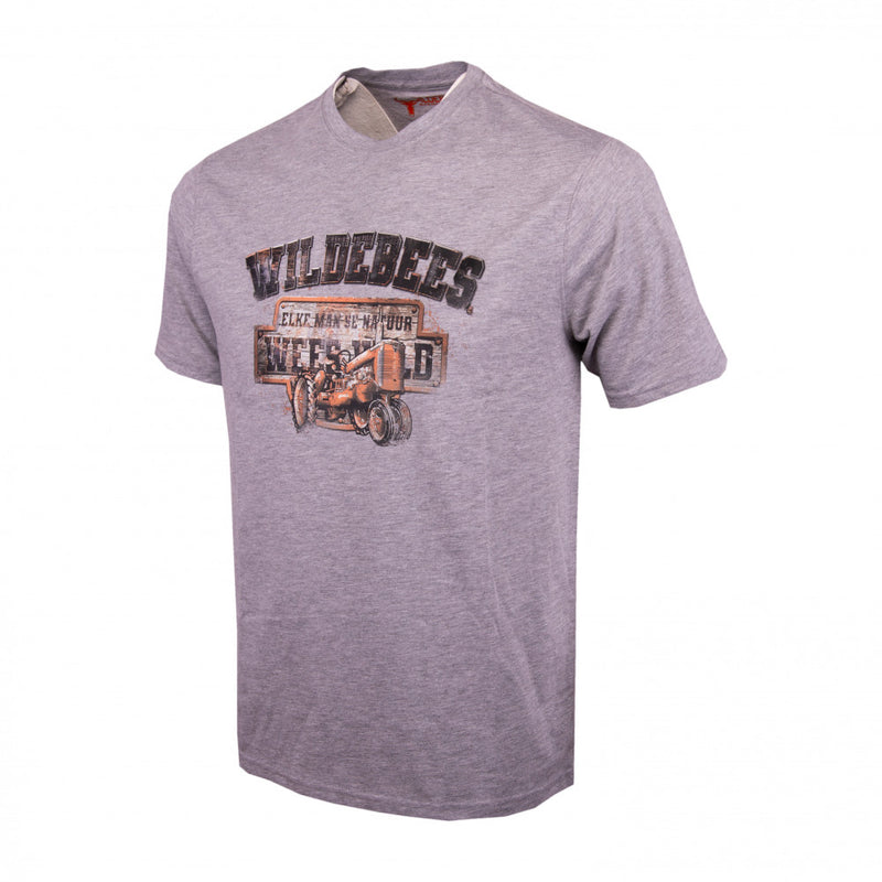 Wildebees WMA311 Grey Mel Vintage Tractor Tee