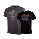Wildebees WMA521/524 Twin Pack-Retro Script/Heritage Tee Desert Black/Pewter Mens