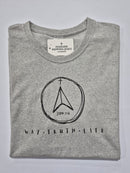 FRJ Mens Way,Truth,Life Grey T-Shirt