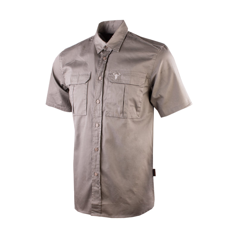 Wildebees Mens Casual Canvas Cotton Shirt Khaki