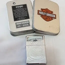 Zippo engraved chromed Harley Davidson - Girl with Harley Davidson earrings - Collectors Item