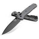 Benchmade Bugout Storm Grey Grivory Handle with Cobalt Black Cerakote Blade Finish