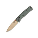 Benchmade Mini Bugout Taiga Green Grivory Handle with Tan Cerkote Blade Finish