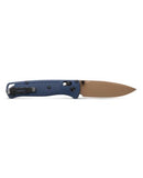 Benchmade Bugout Crater Blue Grivory Handle with Flat Dark Earth Cerakote Blade Finish