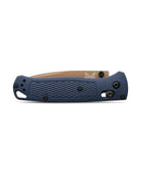 Benchmade Bugout Crater Blue Grivory Handle with Flat Dark Earth Cerakote Blade Finish