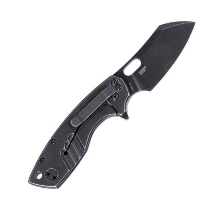 CRKT Pilar Large Folder Stainless Steel Handle with Black StoneWash Blade Finish