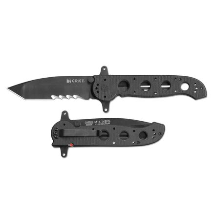 CRKT M16-14SFG Large Tanto Special Forces G10 with Veff Serrated Black Titanium Nitride Coated Blade