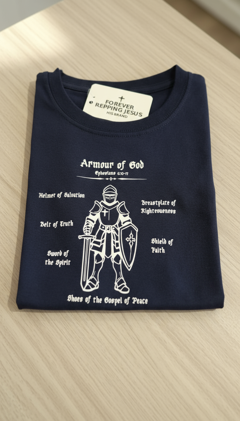 FRJ Kids Armour of God Navy T-Shirt
