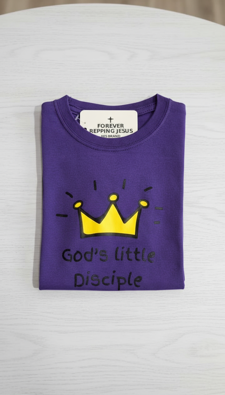 FRJ Kids Gods little disciple Purple T-Shirt