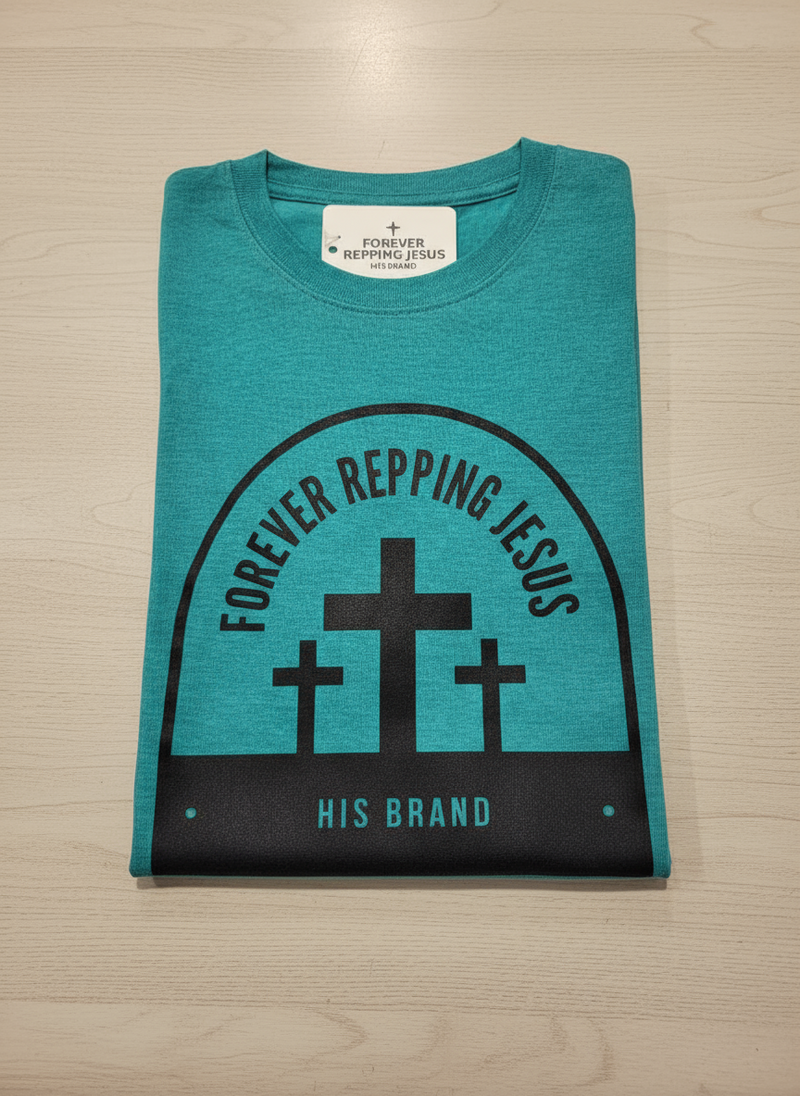 FRJ Mens Forever Repping Jesus Melange Cabbage T-Shirt