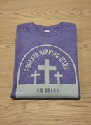FRJ Mens Forever Repping Jesus Melange Purple T-Shirt