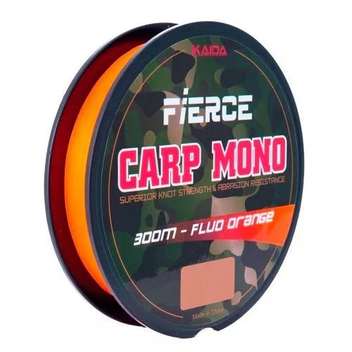 Kaida Fierce Carp Mono 300m Fluo Orange 0.25mm 4.5Kg Fishing Line