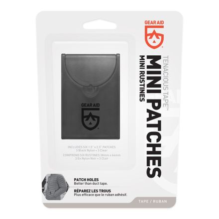 Tenacious Tape Mini Patches 1.5" x 2.5" 3 x Black Nylon/3 x Clear PVC