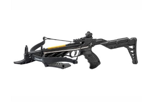 Mankung Alligator 80lbs Self Cocking fiber-glass Pistol Crossbow with 12 Black plastic arrows