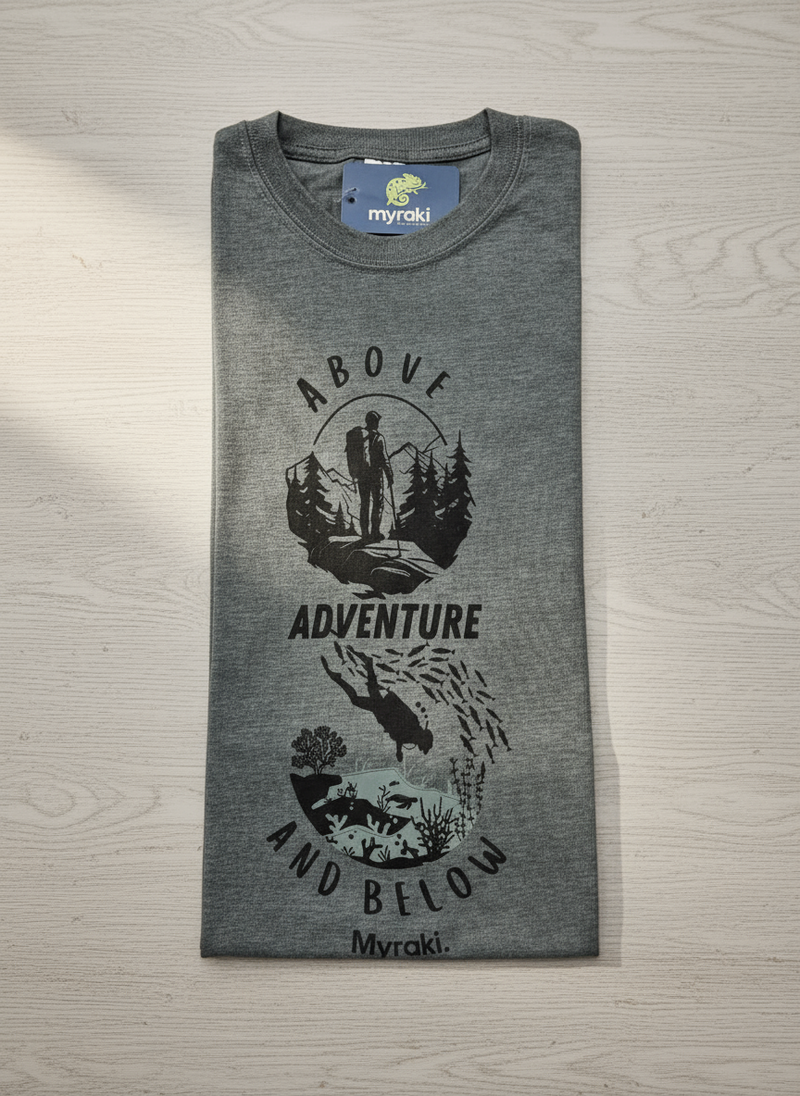 Myraki Mens Above & Below Melange Hr Grey T-Shirt