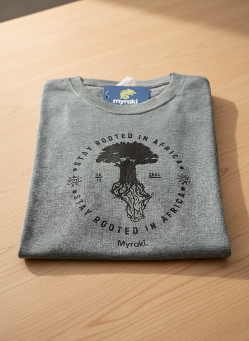 Myraki Mens Rooted Melange Heather Grey T-Shirt