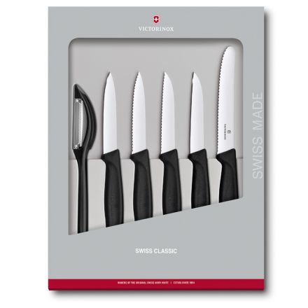 Victorinox Swiss Classic Paring Knife Set 6 Pieces in Gift Box - Black
