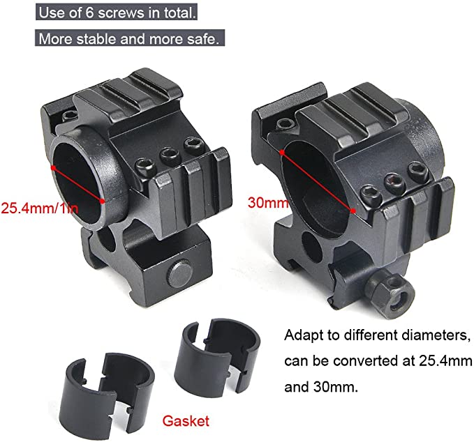 25/30mm Picatinny medium Mount with Tripple Picatinny Rail