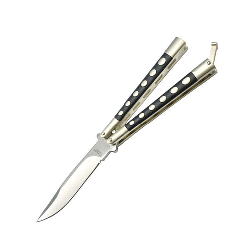 Ace Butterfly Knife Dual Tone Satin/Black Handle