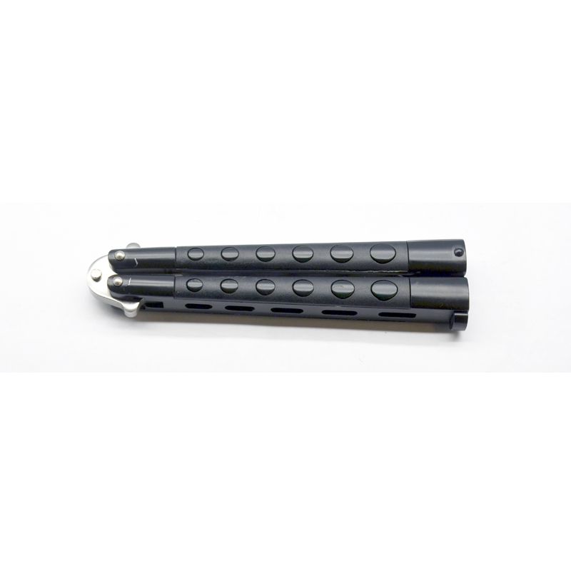 Ace Butterfly Knife Black Handle w/Black Overlay