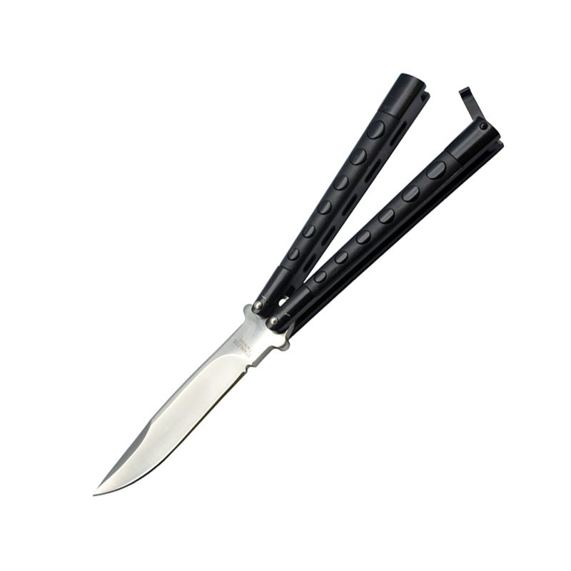 Ace Butterfly Knife Black Handle w/Black Overlay