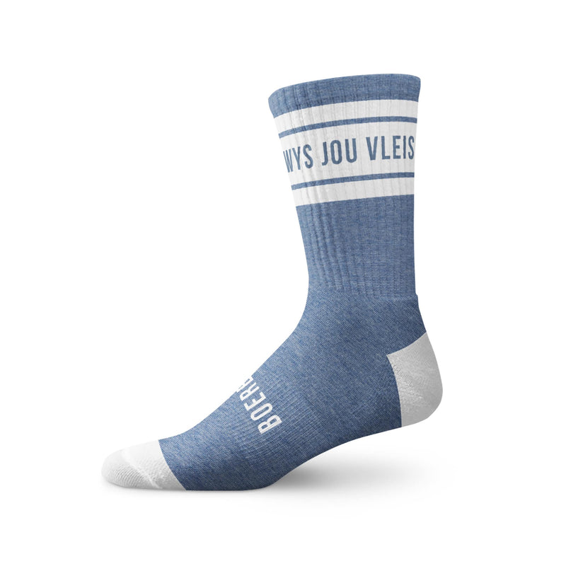 Boerboel Ladies Long Outdoor Cotton Sock Blue “Wys”