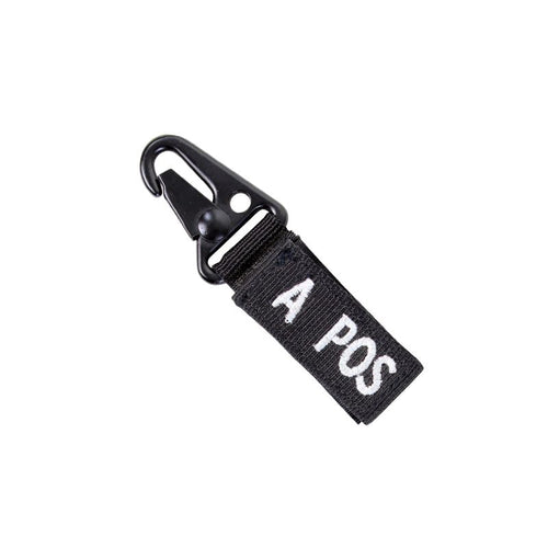 Condor Blood Type Key Chain with Snaphook A Positive Black - 1pc