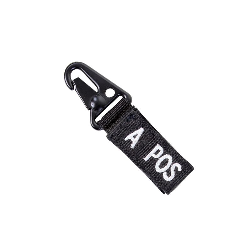 Condor Blood Type Key Chain with Snaphook A Positive Black - 1pc