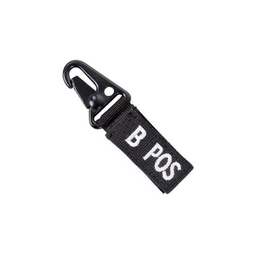 Condor Blood Type Key Chain with Snaphook B Positive Black - 1pc