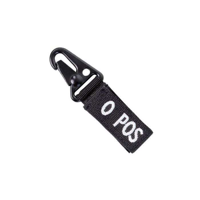 Condor Blood Type Key Chain with Snaphook O Positive Black - 1pc