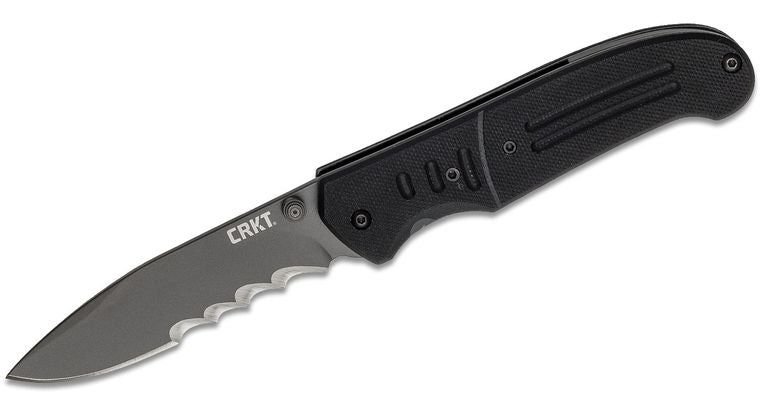 CRKT Icnitor Partially Serrated Black