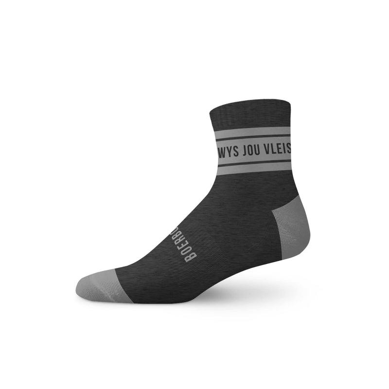Boerboel Ladies Short Outdoor Cotton Sock Charcoal & Grey “Wys”
