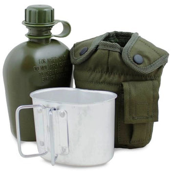 Army Style 1L Bottle with Fire Bucket and Olive Cover
