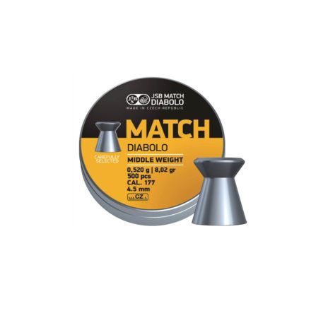 JSB Match Diabolo Middle Weight Pellets .177/4.50 mm - 500 Pieces