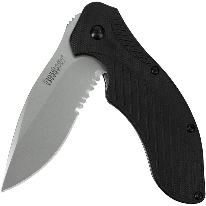 Kershaw Clash Partial Serration Bead Blast Blade Finish with SpeedSafe Assisted Opening