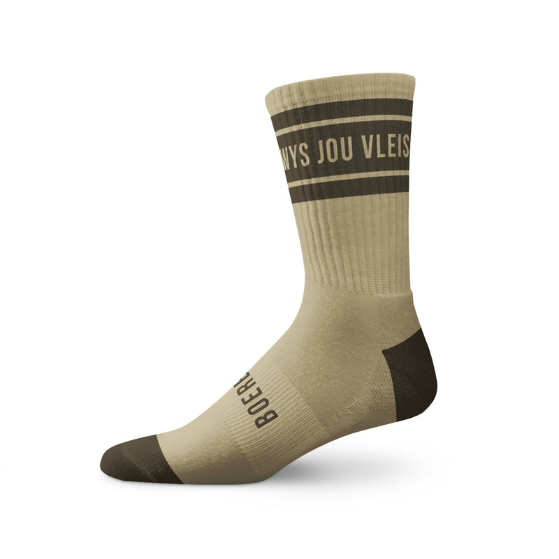 Boerboel Ladies Long Outdoor Cotton Sock Khaki & Tobacco “Wys”