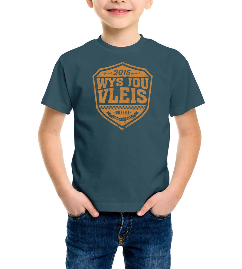 Boerboel Kids Premium Cotton T-Shirt Printed – Petrol Blue “Wys”