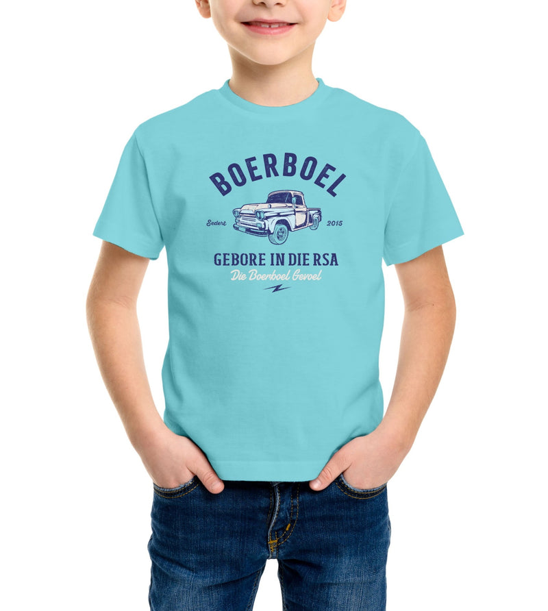 Boerboel Kids Premium Cotton T-Shirt Printed – Light Blue “Bakkie”