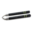 Nunchaku Round Black w/Yellow Ring - Chain with Ball Bearing 12"