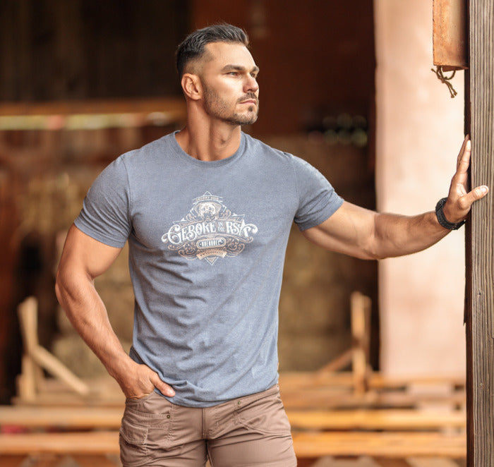 Boerboel Premium T-Shirt Printed – Blue Melange “Gebore”