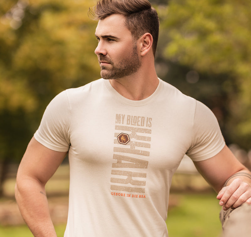 Boerboel Premium Cotton T-Shirt Printed – Stone “BLOED”